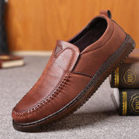 Zapatos Casuales Para Hombre De Cuero De Alta Calidad Mano Lazos Cómodos Transpirables Para Caminar Loafers Slip-on Para Conducir - details 6