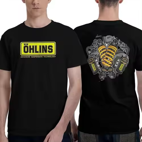 Camiseta de Manga Corta, 100% Algodón, Ropa Unisex para Hombres y Mujeres en 5 Tallas, Camiseta Negra CON DOBLE ESTAMPADOS, Cuello redondo. - 1