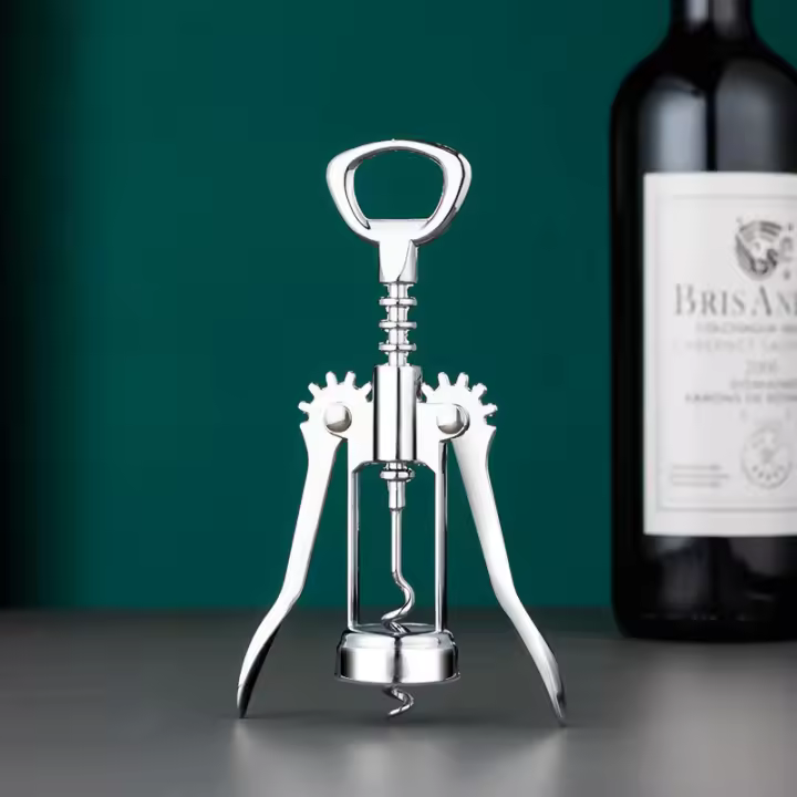 Abrepuertas De Acero Inoxidable Clásico Y Práctico Mueve La Mano Portátil Eliminador De Tacos De Vino Gadgets De Cocina - 1