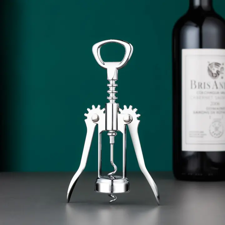 Abrepuertas De Acero Inoxidable Clásico Y Práctico Mueve La Mano Portátil Eliminador De Tacos De Vino Gadgets De Cocina - 1