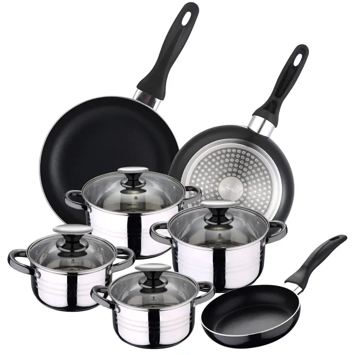 Set de Olla a presión 5 L SIP DUNA + Batería cocina 8 piezas SIP + Set 3 sartenes 16/20/24 - 1