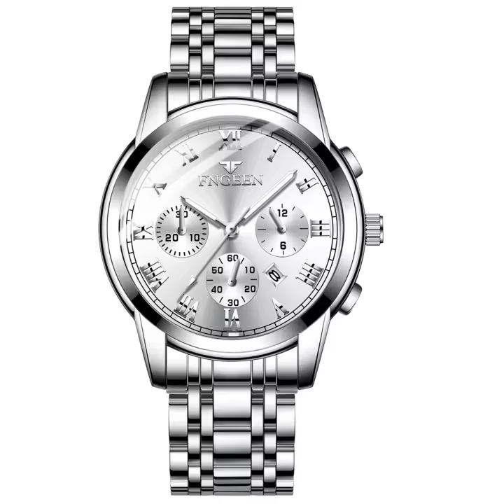 Reloj De Pulsera De Lujo Para Hombre BINBONG 2023 Reloj De Cuarzo Deportivo Resistente Al Agua Con Fecha Y Manos Luminosas Correa De Acero Inoxidable Estilo Casual - 1