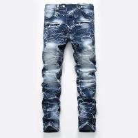 Jean Retro De Buzo Para Hombre Estilo Moderno Con Bolsillo Y Cierre De Cremallera Tejido De Dénim Elástico Slim Straight - details 9