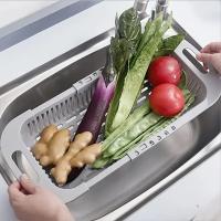 Rack De Cocina Retráctil Y Engrosado Para Fregadero Almacenamiento De Verduras Y Cucharas Plástico Resistente Para El Hogar - details 4