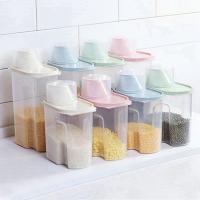 Caja De Almacenamiento Para Cereal Transparente Dispensador De Alimentos Plástico Ecológico Para Harina Frutas Secas Y Aperitivos Uso En La Cocina - details 0