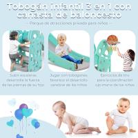 Tobogán XL - Azul - Gran Tobogán para niños y niñas Ideal para Interior y Exterior, tobogán Plegable con Canasta de Baloncesto y Pelota - details 2