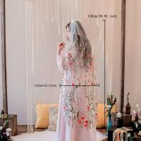 Velo De Novia De Lujo 1.5M Con Bordado Floral En Encaje Accesorios Para El Cabello Con Peine Romántico Para Bodas - details 3