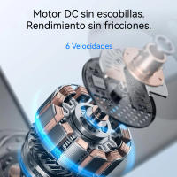 Ventilador de techo moderno 2 en 1 de alta calidad con luz y control remoto, 45 W. Ventilador de 86 cm (34") con 6 velocidades, motor DC de cobre puro, silencioso y que favorece el sueño. Cuenta con 3 aspas de ABS, luz LED regulable sin escalones. - details 3