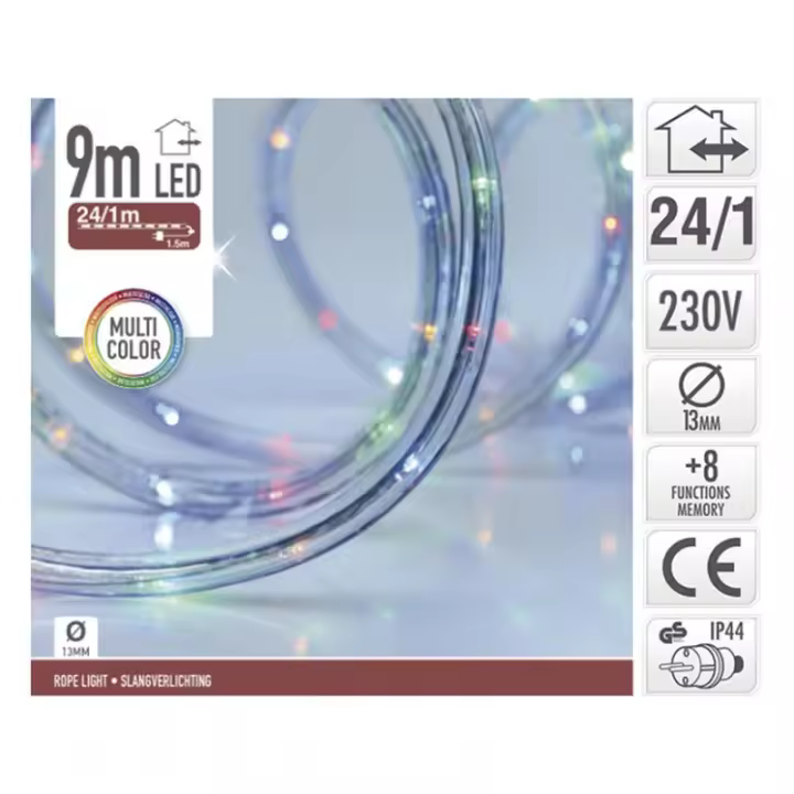 Ledkia Manguera Exterior LED RBG Redonda 8 Modos 9m RGB - 1