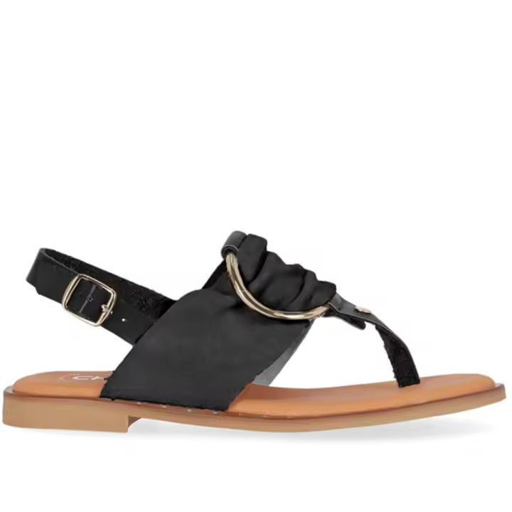 Chika10 sandalia plana para mujer musaka 07 color negro - 1