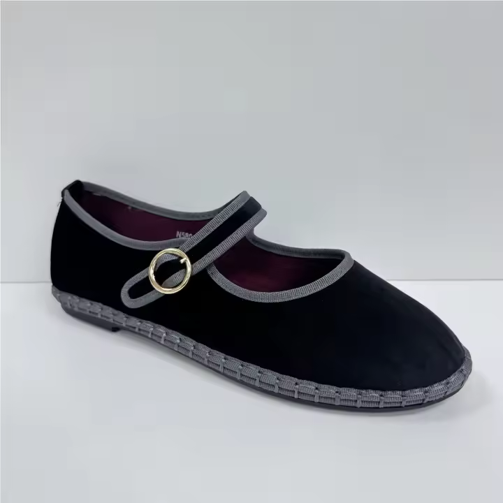 Manoletina Tela Ribete Negro 1 - 1