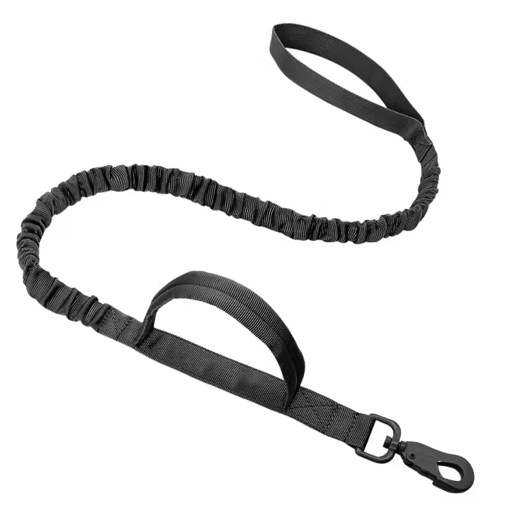 Correa Táctica Para Perros De Medio Y Pequeño Tamaño Con Control De Doble Mano Y Línea Elástica Ajustable Con Desenganche Rápido Para Entrenamiento Y Salidas Al Aire Libre - 1