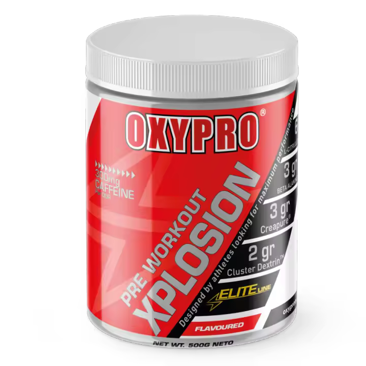 OXYPRO® Nutrition - XPLOSION 500gr - Raspberry Lemonade - Preentrenamiento (con Creapure® y Cluster Dextrin®) para destrozar tus límites - 1