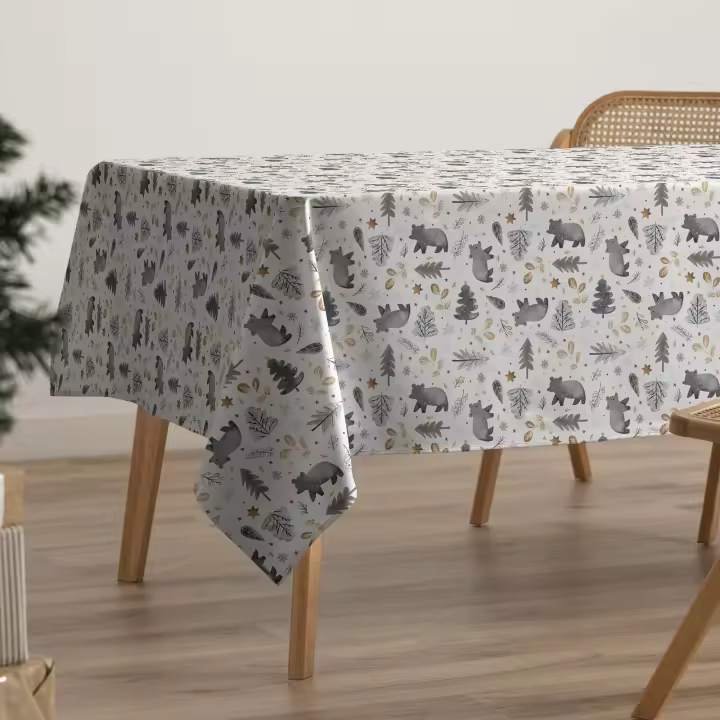 Gamusi Mantel navidad antimanchas algodón estampado impermeable tacto tela CHEER - 1