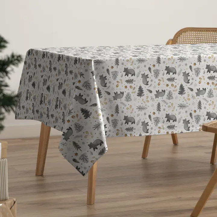 Gamusi Mantel navidad antimanchas algodón estampado impermeable tacto tela CHEER - 1