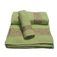 Juego de Toallas Cenefa Baño Verde Manzana – 3 Piezas de Lujo | 100% Algodón Portugués | 500 g/m |Mercatienda.es - details 1