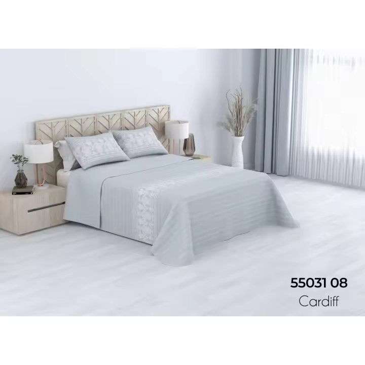 SATRLEY-*Colcha  Bouti bacic  Estampada Hojas y Flores, para Verano y Entretiempo 100% Poliéster. Incluye Funda de Cojín, Cubre Cama Fina, Ligera y ,cama 135-150 cm 2 funda de cojín 50x70CM. Cubrecamas interior 100% algodón, exterior poliéster. - 1