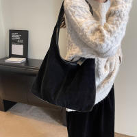 Bolso De Hombro Para Mujer Vintage Con Capa Mate Gran Capacidad Color Sólido Estilo Casual Retro Para Otoño Bolsa De Comercio - details 19