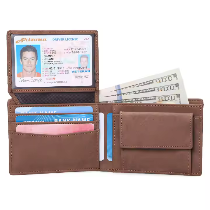 Carteras para Hombre, Monedero Hombre de Piel con RIFD Bloqueo, Cartera Hombre con 9 Ranuras para Tarjetas de crédito, Billeteras para Hombre-Regalo para Hombre - 1