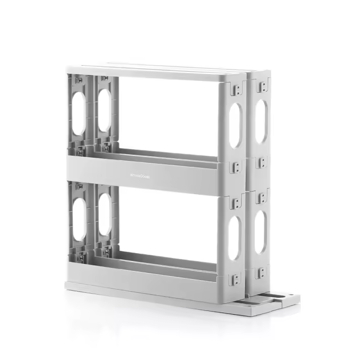 InnovaGoods - Organizador de Especias Deslizante y Pivotante Rispick, Capacidad para 20 Botes, Diseño Ergonómico, Multiusos y Adaptable, Estantes Deslizantes con Rotación 90°, 1 Unidad, Polipropileno - 1