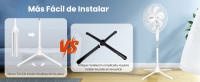 AIGOSTAR Ventilador de Pie Silencioso, 3 Velocidades, 7 Aspas, Oscilante 70°, 55W, Altura Ajustable 108-130cm. Colores: blanco y negro. - details 18