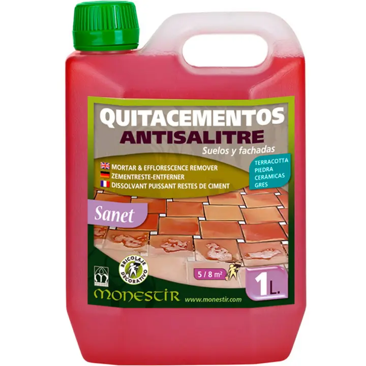 Monestir- Sanet Quitacementos Antisalitre Elimina Residuos de Obra Manchas de Oxido y Salitres - 1