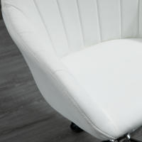 Vinsetto Silla de Oficina Ergonómica Silla de Escritorio Giratoria con Altura Ajustable Respaldo y Reposabrazos de Piel Sintética Carga 120 kg 60x59x79-89 cm Blanco - details 3