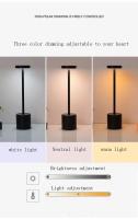 Lámpara De Mesa LED Con Sensor Táctil Recargable Por USB Temperatura Ajustable En 3 Colores Estilo Moderno Luz Nocturna Para Barra Y Cama - details 2