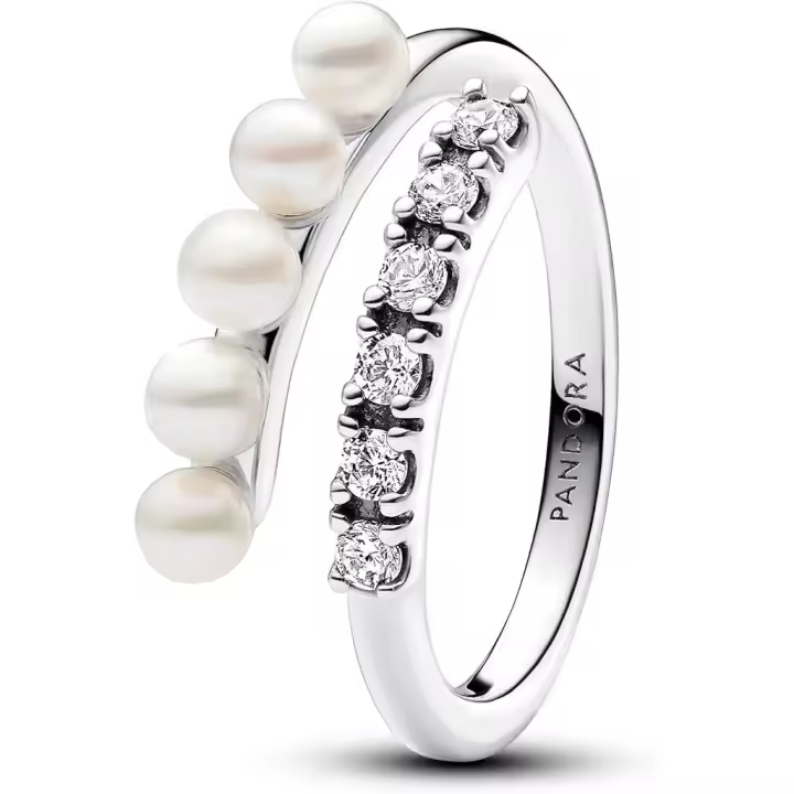 Anillo Abierto Perlas Cultivadas de Agua Dulce y Pavé, Ref: 193145C01 - 1