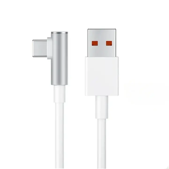 Cable De Carga Rápida USB Tipo C 90 Grados Para Xiaomi 14 13 12 11Pro Ultra Lite Redmi Note 120W/67W Con Corriente Máxima De 6A Cable Elbowed Para Juegos Material Diverso - 1