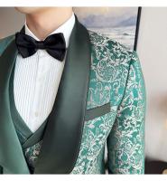 Traje De Tres Piezas Para Hombre Estilo Británico Primavera 2025 Traje De Negocios Casual Chaqueta Pantalón Alta Densidad Jacquard Vestido De Boda - details 12