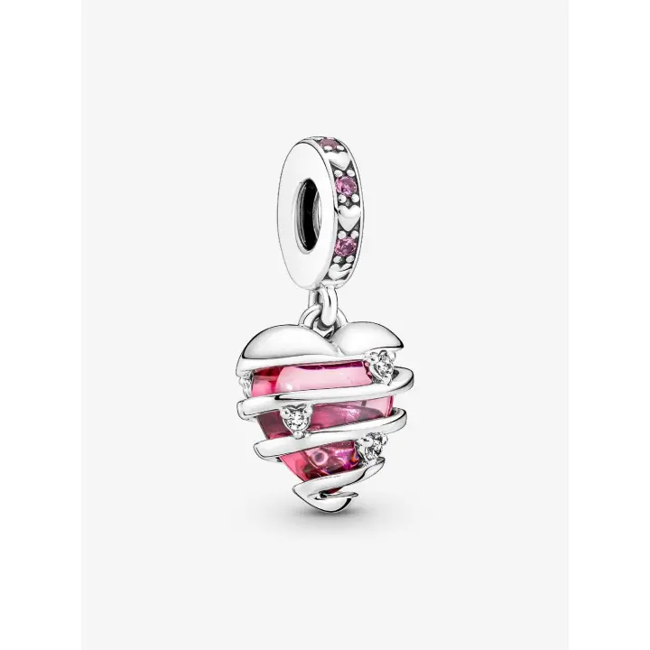 Pandora - Charm Colgante en Espiral with De Corazón Form "Tú Amor Revela"-Plata de Ley - 1