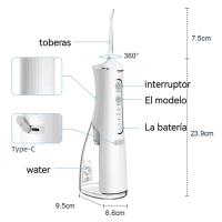 Irrigador Bucal Profesional Limpieza Dental - Irrigador Limpieza Dental, with 4 Boquillas 4 Modos, IPX7 Impermeable - details 1