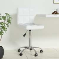 vidaXL Silla de oficina giratoria de cuero sintético blanco - details 0
