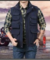 Chaleco Casual FGKKS 2024 Para Hombres De Color Sólido Con Multiple Bolsillos Corte Ajustado Calidad Superior Streetwear Vest Para Verano - details 1
