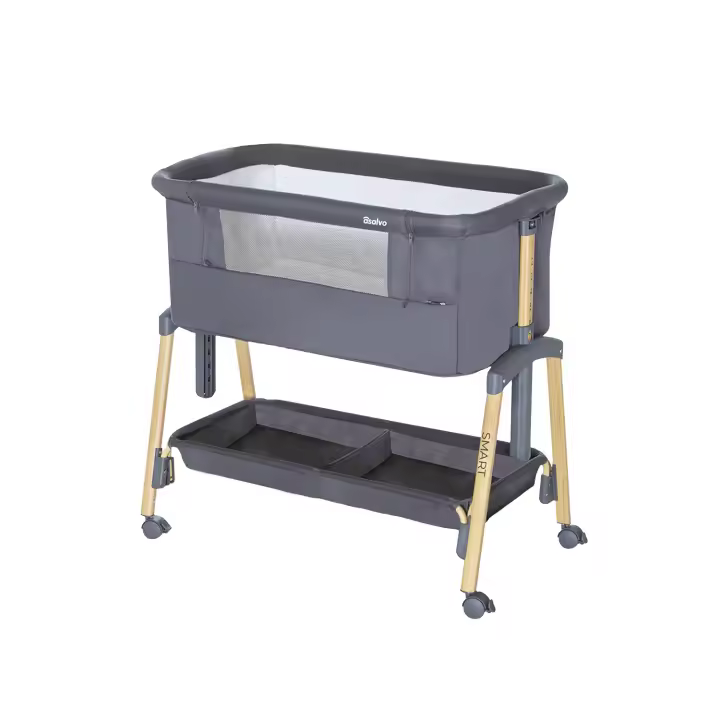 Asalvo Minicuna de Colecho Smart - Cuna 2 en 1 con Altura Regulable, Laterales Ventilados y Diseño Moderno - 1