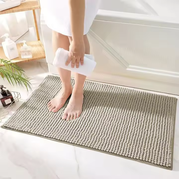 Zimmy - Alfombra de Baño en Chenilla - Microfibra Suave, Antideslizante y Absorbente en Varios Colores (40x60 cm) - 1