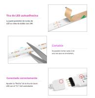 Tira De Luz LED RGB Bluetooth 1-5m Con Control Remoto De 24 Teclas Y Sincronización Con Música COB Dimmable Para Decoración De Habitaciones Y TV - details 2
