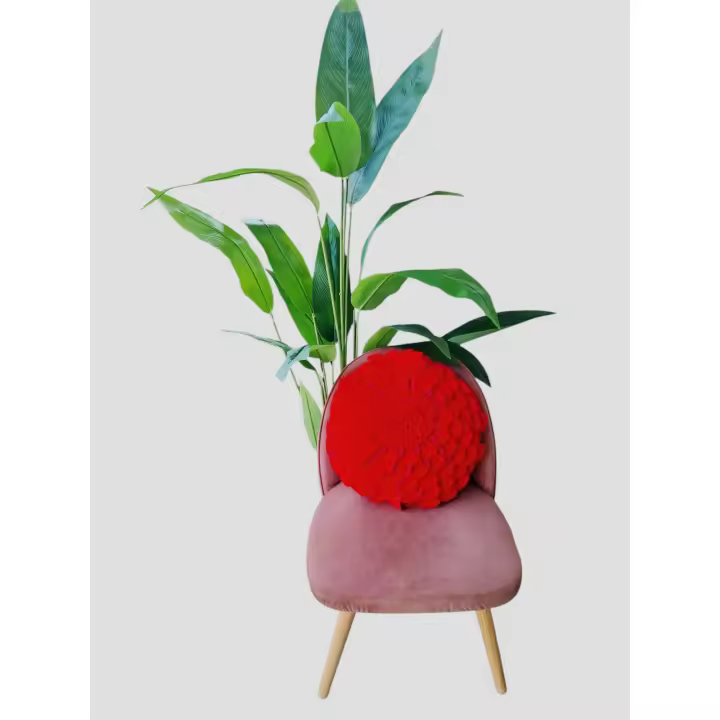 FUNDA DE COJIN 45*45 CON RELLENO INCLUIDO DE COLOR ROJO - 1