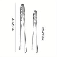Pinzas De Barbacoa Antideslizantes Con Mango Largo Acero Inoxidable Herramientas De Cocina Para Camping Pinzas De Alimentos - details 1
