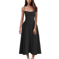 Vestido Midi Elegante Y Delgado Sin Espalda Para Mujer Vestido De Fiesta De Verano Elegante Con Suspensión Sólida Vestidos Para Mujer - details 7