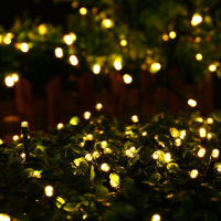 Luces Solares Para Navidad Cadena De Luces Exteriores Impermeables Con Cable Verde De 8 Modos Decoración De Árbol Y Jardín - details 1