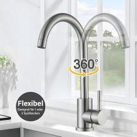 360° Swivel Stainless Steel Kitchen Faucet,Cold-Hot Water Single Handle Sink Basin Faucet For Kitchen And Sink - details 2