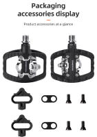 Pedales De Bicicleta ROCKBROS Mitad Fija 2-en-1 Antideslizante De Nylon Para MTB Plataforma Plana Con Cleat Plano Compatible Con Shimano - details 12