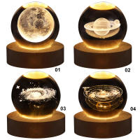 Lámpara De Cristal 3D Con Proyecciones De Galaxia Y Planetas Luz Nocturna USB Para Atmosfera Acogedora Ball De Plasma - details 10