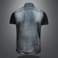 Chaleco De Mezclilla Casual Para Hombre Estilo 2025 Moda Elegante Color Sólido Con Hebilla Alta Calidad Boutique Todo Incluido - details 4