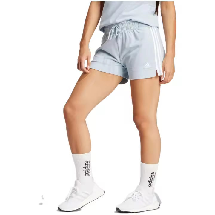 Pantalon Corto Adidas Essentials Slim 3 Bandas para mujer en color azul - 1