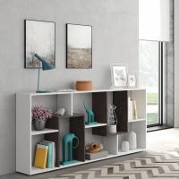 Meimon Estantería KAWA 8 huecos, melamina E1, tablero de partículas 15 mm con cantos PVC 0,6 mm, 180x80x25 cm, uso vertical/horizontal, hasta 30 kg, estantes fijos, color Blanco Ark, tacos ABS, herrajes pared, 24,80 kg - details 4