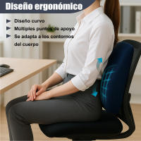 Cojín de Soporte Lumbar Ergonómico, Respaldo de Espuma Viscoelástica para Asiento de Automóvil, Silla de Oficina, Adopta un diseño de Curva Elegante,se Puede apoyar en múltiples Puntos - details 6