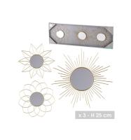 ARISE SHOP- Set de 3 espejos oro decorativos ideal para decoracion casa, habitación y salón  redondos regalos originales para mujer  decoracion pared - details 0